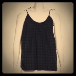 PEARL by Lela Rose navy dotted poplin camisole, 10